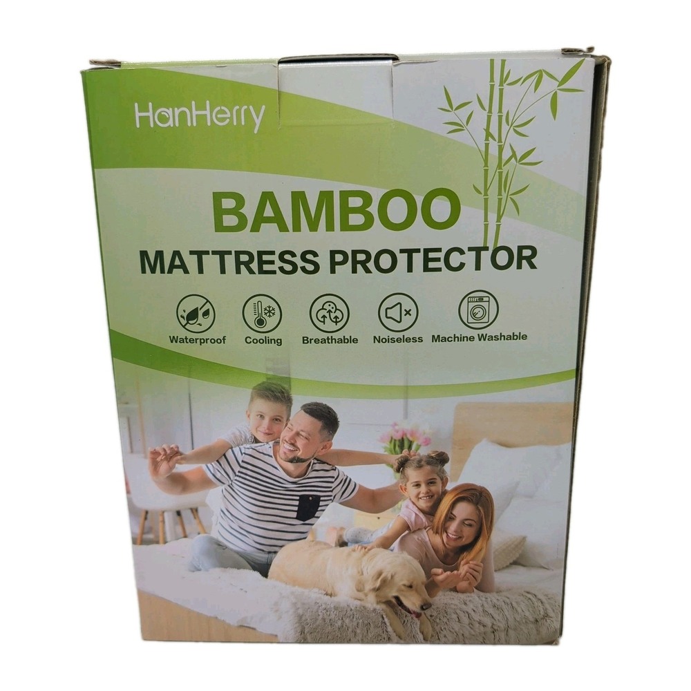 Bamboo Mattress Protector Deep Pocket Waterproof‎ Breathable Queen Sz Bed Cover